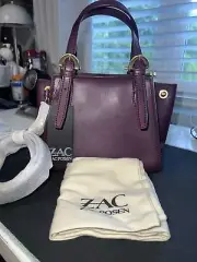 Zac Posen Alice Leather Mini Shopper Crossbody - Dark Cherry, NWT