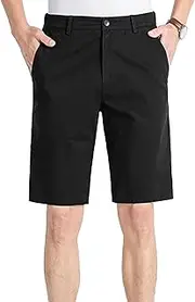 [JEShifangjiusu] Men's Performance Athletic Short Elastic Waist Outdoor Short Quick Dry Lightweight Board Chino Short, Black, 30