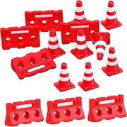 BRIGHTFUFU Vibrant 24pcs Road Signs for Boys and Girls Real Life Traffic Cones Playset Educational Barricade Toys