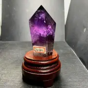 Top Natural amethyst Quartz obelisk Crystals Tower Point Wand Reiki Gmes 0.63LB