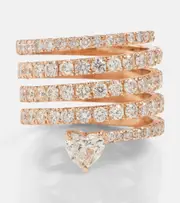 [Shay Jewelry] Shay Jewelry Diamond Spiral Heart 18kt rose gold ring with diamonds L 1/2 gold