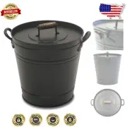 Elegant Double-Walled Insulated Ash Bucket - Safe & Stylish Fireplace Storage