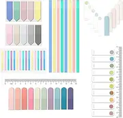 BAYTORY 1060 Sheets Transparent Sticky Index Tabs, Clear Sticky Notes Long Page Book Markers Tabs, Tape Flags for Book Annotation Tabs and Aesthetic School Stationary Supplies Planner Accessories
