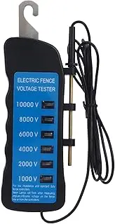 Electric Fence Tester, Electric Fence Voltage Tester 10KV, with 6Pcs Light, Waterproof Portable Fence Voltmeter for Farm, Electric Fence Fault Finder Voltage Meter for Electric