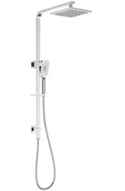 200mm New Eden Square Multi-function Shower Set Chrome/Matt Black