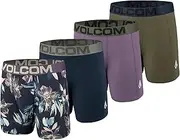 [Volcom] Mens Boxer Briefs Poly Spandex Performance Boxer Briefs Underwear with Comfort Flex Side Panel- Sleek Modern Look