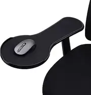 Pxoerzy Ergonomic armrest Mouse pad for Chair, Chair arm Mousepad Mouse Tray, Attaches to Chair with Straps,Black