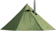 [Preself] 3 Person Lightweight Tipi Hot Tent with Fire Retardant Flue Pipes Window Teepee Tents for Family Team Outdoor Backpacking Camping Hiking
