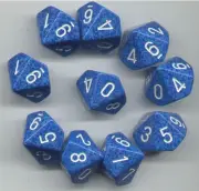 NEW RPG Dice Set of 10D10 - Speckled Water
