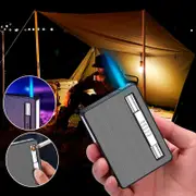 Bd Corner Shop Case With Built-in Lighter Windproof Refillable Butane Torch Lighter Automatic Ejection Case Dispenser Box A