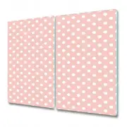 Tempered Glass Bread Board Worktop Saver Polka Dot Pink Dots Cute 2x30x52