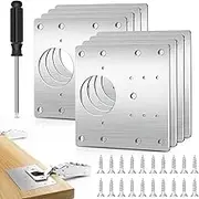 Cabinet Repair Plates, 8 Pcs Cabinet Hinges Repair Plate, Stainless Steel Hinge Repair Brackets for Wooden Cabinet Door, Kitchen Cabinet, Wardrobes, Tables