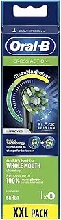 Oral-B CrossAction Toothbrush Replacement Heads, Black (8 Pieces)