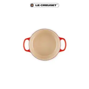 【Le Creuset】典藏琺瑯鑄鐵鍋圓鍋 18cm(櫻桃紅-鋼頭)