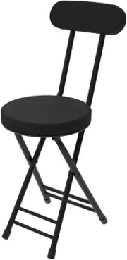 Folding Stool,Cushioned Padded Folding Stool 18.1 Inch,Black Portable Heavy Duty