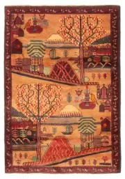 Vintage Hand-Knotted Area Rug 2'11" x 4'3" Traditional Wool Carpet