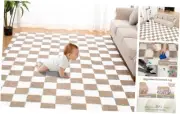 Super Soft Rug for Bedroom, 6x9 Ft Area Rug Classic 6x9ft Beige and White