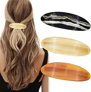 3 PCS Acetate Hair Barrette,Large Vintage Hair Barrette for Women,French Tortoise Shell Hair Clips Vintage Snap Hair clips Accessories Gifts for Women Girls Thick Hair (Style 2）