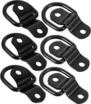 Luxshiny 6 Set D Ring Tie Down Anchors for Truck Bed Hooks Heavy Duty Brackets with Screws for Cargo Furniture and Car Trunks