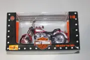 Maisto Harley Davidson 1999 FLSTF Fat Boy Motorcycle 1:10 Diecast Red Black NEW