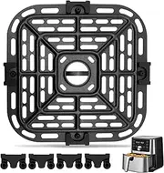 Air Fryer Replacement Parts for Instant Pot Vortex Plus 6 in 1 4 Quart Air Fryer Oven, 7.5''×7.5'' Square Food Grade Air Fryer Grill Pan Grill Plate Crisper Plate Accessories Tray Rack