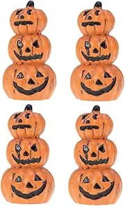 VINTORKY 4pcs Resin Pumpkin Ornaments Halloween Dollhouse Decor Imitation Pumpkin Adornment Halloween Pumpkin Figurine Halloween Pumpkin Ornaments Miniature Halloween Decorations Orange