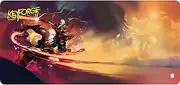 KeyForge: Brobnar Brunx & Bongle Extra-Wide Playmat – 14" x 30" – Durable Rubber Mat with House Brobnar Art – Official KeyForge: Æmber Skies Accessory, Made by Ghost Galaxy