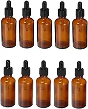 Angoily 10 Pack Essential Oil Bottles 50ml Glass Dropper Bottles Oil Dispensing Bottles Refillable Perfume Atomizer Essential Oil Droppers