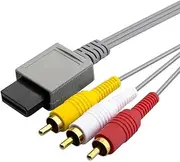Audio Video RCA AV Cable Cord Compatible with Nintendo Wii/Wii U/Wii Mini Console- Length 1.7m