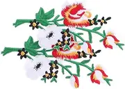 HOODANCOS 2pcs Embroidered Decorative Patches Flower Applique Flowers Embellishments Sewing Fabric Patch Rose Patch Embroidery Sew on Patches Floral Appliques for Pattern Iron on Rose Cloth