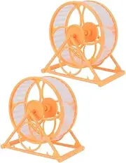 EXHUMKY 2Pcs Non Slip Exercise Wheel for Animals Silent Running Disc for Hamsters Chinchillas and Hedgehogs for Interactive