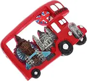Veemoon London Bus Shape Fridge Magnet 3D London UK Fridge Magnet Resin Red Bus England Refrigerator Magnets England UK Travel Souvenir for Whiteboard Fridge Decor