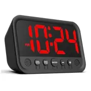 Small LED Digital Clock for Bedroom, Loud Alarm Clock for Heavy Sleepers Red