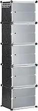 20 Pairs Stackable Shoe Storage Box Organiser Cube DIY Shoe Cabinet Rack Shelf 10 Tier Black