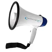 Technical Pro Portable Lightweight 15 Watts Megaphone Bullhorn Speaker PA white