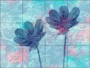 Glass Tile Backsplash Andrea Haase Floral Art Mural POV-AH009