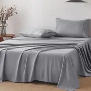 Lakora Microfiber Bed Sheet Set - Single Size 3PC (Fitted Sheet, Flat Sheet, Pillowcase) - Ultra Soft Breathable Bedding - Luxury Hotel Style (Light Grey,Single)