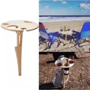 Outdoor Portable Foldable Wine Table Garden Lawn Picnic Wood Wine Rack Roun AC