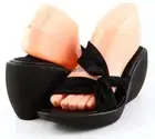 $250 DONALD J PLINER PLS 60 Black Metallic Designer Sandals Wedges Slides 9