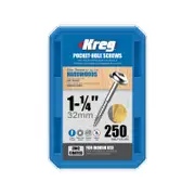 Kreg 32mm Zinc Fine Thread MaxiLoc Head Pocket-Hole Screws - 250 Pack