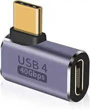 Duttek USB C Adapter 40Gbps,Right Angle USB C Adapter Supports 8k@60HZ and 100W fast charging,Compatible with Thunderbolt 3/4 and with USB Type C interface devices