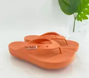 New Crocs Classic Platform Slide Thong Womens Sz 10 Orange Slide Sandal Shoe