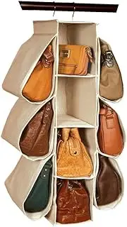 LONGTEAM Hanging Purse Handbag Organizer Homewares Nonwoven 10 Pockets Hanging Closet Storage Bag