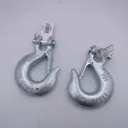 2 Pack Campbell Clevis Slip Hook W/Latch 3/8" Zinc Plated Grade 43 5400 lbs