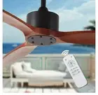 52'' Wood Ceiling Fan No Light,Noiseless Reversible DC Motor 3 Blade Walnut...