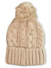 Baby Cable Knit Pom Pom Beanie
