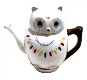 Owl Tea Pot, Ceramic, 5 3/4" Tall, China