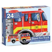 Melissa & Doug Giant Fire Truck Floor Puzzle 24pc Kids/Childrens Toy 3+