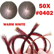50X Pre Wired Warm White #0402 SMD LEDs Lighting Kit Pre-soldered Micro LEDs USA