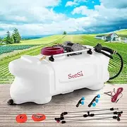 SeeSa 100L ATV Weed Sprayer, 1.5M Boom 12V Pump Tank Broadcast and Spot Spray Chemical Tank, 108 Psi Self-Priming Pump 5M Hose with Adjustable Strap Farm Sprayer for Plants, Cleaning, Lawn & Garden